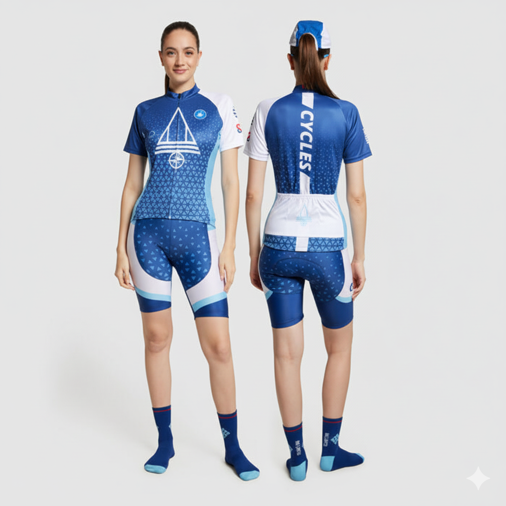 culotte de ciclismo sublimado con ajuste elástico y personalización total